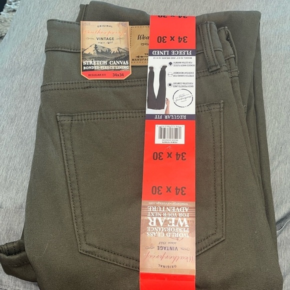 Weatherproof Vintage NWT Men’s Fleece Lined Pant (34X30), Olive - Picture 4 of 4